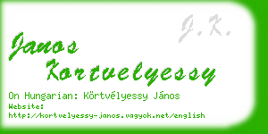 janos kortvelyessy business card