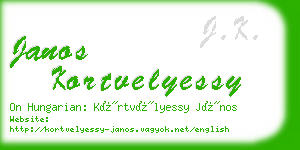 janos kortvelyessy business card
